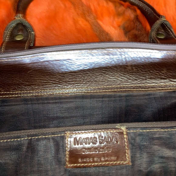 Matias Brown Genuine Leather Briefcase - Picture 6 of 6